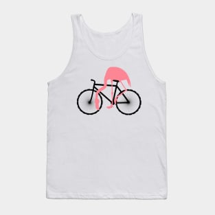 Funny Pink Flamingo Riding Bicycle Tank Top